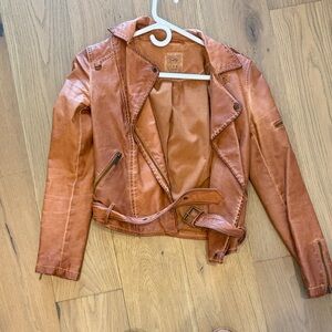 Zara Tan Camel Leather Jacket